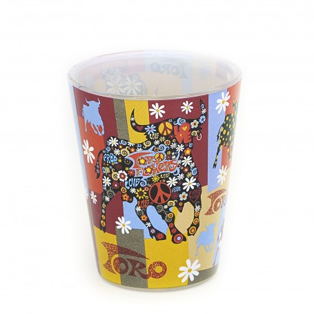 CONICAL SHOOT GLASS, TORO FANTASY, 60ml. - Souvenir from Spain