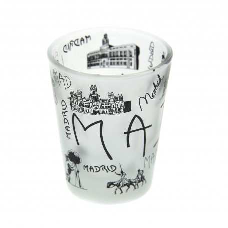 Conical Shot Glass Madrid Trazos Souvenir from Spain