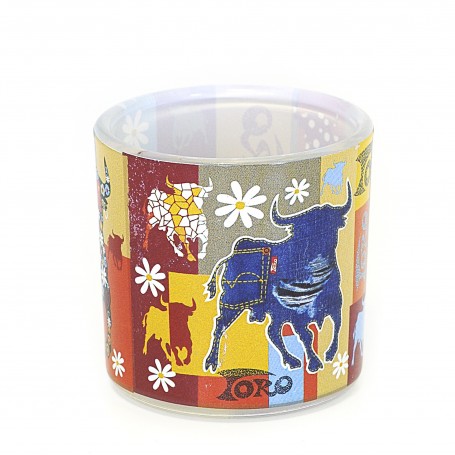 STRAIGHT GLASS SHOT CUP, TORO FANTASY, 60ml. - Souvenir from Spain