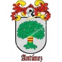 Llavero heráldico - antunez - Personalizado con apellido, escudo de la familia y breve descripción del origen genealógico.