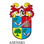 Heraldic keychain - ASENSIO_II - Personalized with surname, family crest and brief description of the genealogical origin.