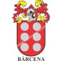 Llavero heráldico - BÁRCENA - Personalizado con apellido, escudo de la familia y breve descripción del origen genealógico.