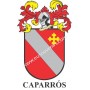 Porte-clés héraldique - CAPARRÓS - Personnalisé avec le nom, l'écusson de la famille et une brève description de l'origine généa