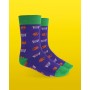 Basket Purple Mid Calf Socks
