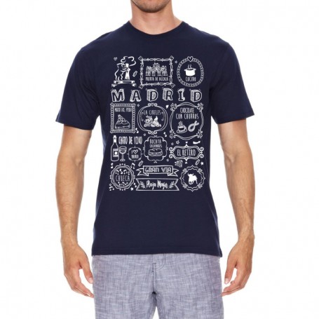 Camiseta Colección Madrid Tiza Azul Marino Unisex