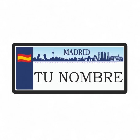 Matrícula Imán Skyline de Madrid Personalizada