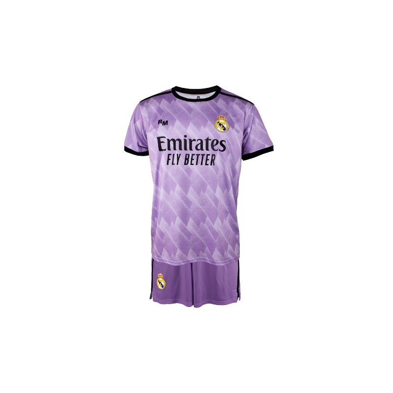 Réplica Autorizada Real Madrid Personalizable Temporada 2022/2023 Camiseta y Pantalón Infantil Primera Equipación Champion's City Kit 