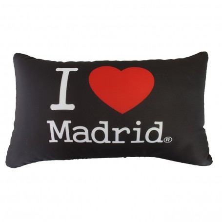 ALMOHADA COJIN MADRID I LOVE, 30X18 CM. - COLECCIÓN I LOVE MADRID, COLOR NEGRO, Juguete souvenir