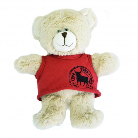 OSO DE PELUCHE, COLECCIÓN OSBORNE, COLOR MARRON CON CAMISETA ROJA, Juguete souvenir