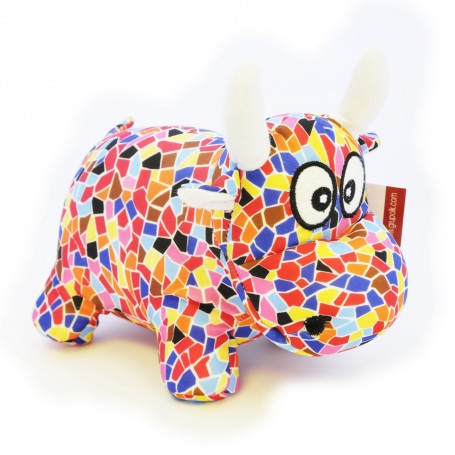 PELUCHE DE TORO ESPAÑOL MOSAICO DE COLORES, 23 CM. - TORO TRENCADIS, Juguete souvenir