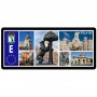 MATRÍCULA IMÁN, POSTALES DE MADRID, Oso madroño, Plaza Cibeles, Puerta de Alcalá, Edificio Metrópolis - Placa de alumino de 14x6