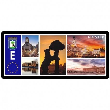 License Plate with Magne Sunset in Madrid