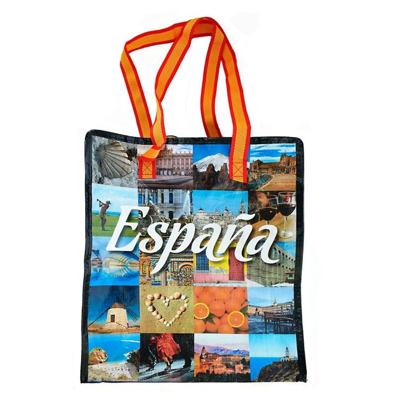WATERPROOF BAG SPAIN, HANDLE FLAG POSTCARDS COLLECTION SPAIN TO...
