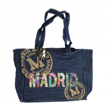 SAC DROIT MADRID, MODÈLE COWBOY MULTICOLORE MADRID - SAC EN TOILE POUR TOUTE OCCASION - Sac souvenir Madrid.