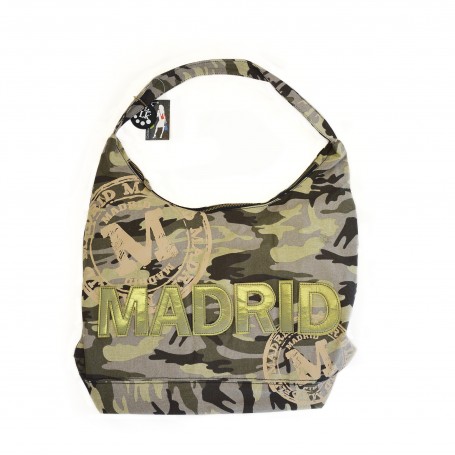 MADRID SACK BAG, CAMOUFLAGE MODEL - CANVAS BAG FOR TRAVEL, SHOPPING OR DAILY USE - Souvenir bag from Madrid.