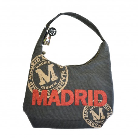SAC SAC DE MADRID LETRAS ROJAS - SAC EN TOILE POUR VOYAGE, ACHAT OU UTILISATION QUOTIDIENNE - Sac souvenir de Madrid.