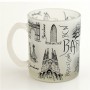 MUG BARCELONA, TRAZOS COLLECTION - 350ml, GLASS - Souvenir Mug from Spain