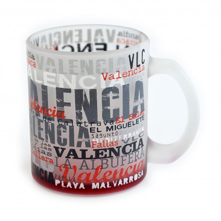 MUG VALENCIA, COLLECTION TRAZOS - 350ml, VERRE - Mug souvenir d'Espagne
