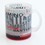 MUG SANTIAGO DE COMPOSTELA, LETRAS COLLECTION - 350ml, GLASS - Souvenir Mug from Spain