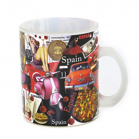 Taza Mug España Vintage Colección Retro Vidrio