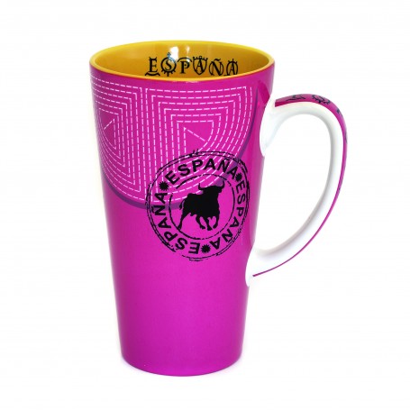 MUG GRANDE ESPAÑA, COLLECTION CAPOTE, TRADITION TAURINE - STYLE CONIQUE DE LA CÉRAMIQUE - Mug souvenir d'Espagne