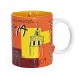 MUG VALENCIA, TRAZOS COLLECTION - 350ml, CERAMIC, Orange color - Souvenir Mug from Spain