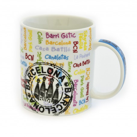 MUG BARCELONA, SAGRADA FAMILIA, SEAL COLLECTION - 350 ml, CERAMIC - Souvenir Mug from Spain