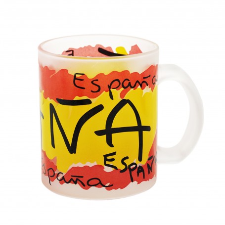 MUG FLAG OF SPAIN, 350ml, GLASS - Souvenir Mug from Spain