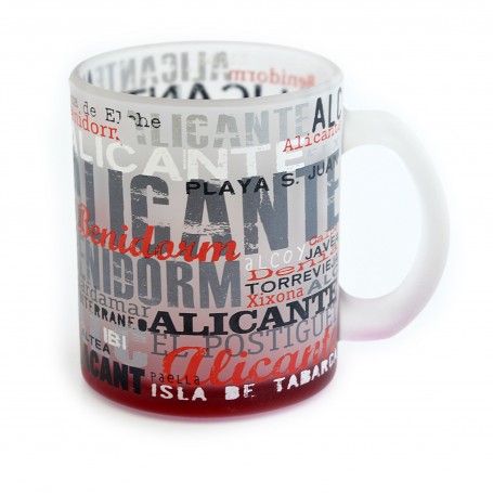 MUG ALICANTE, LETRAS COLLECTION - 350ml, GLASS - Souvenir Mug from Spain