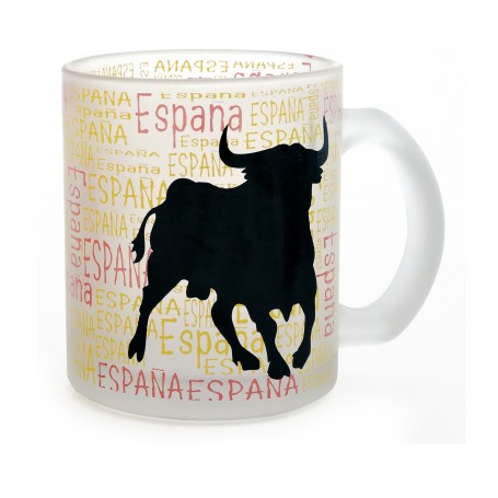 MUG ESPAÑA, TORO RUCKUS, - 350 ml, GLASS - Mug souvenir d'Espagne