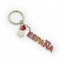 SPAIN KEYCHAIN, Bright Red and Yellow Letters - Souvenir Keychain from Spain