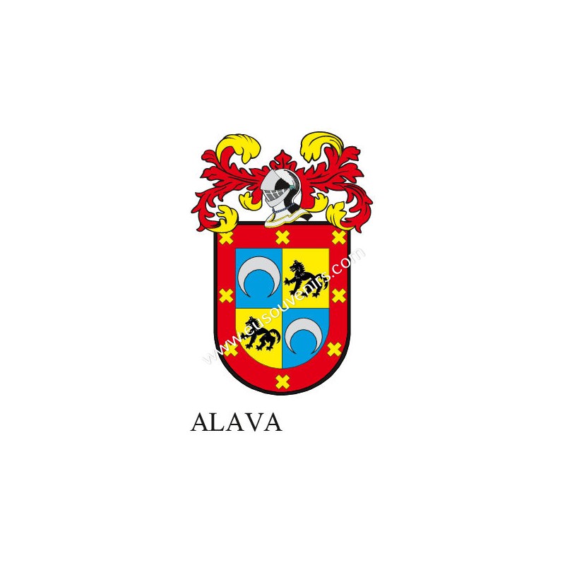 Llavero heráldico ALAVA Personalizado con apellido, escudo de la