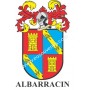 Llavero heráldico - ALBARRACIN - Personalizado con apellido, escudo de la familia y breve descripción del origen genealógico.