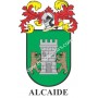 Llavero heráldico - ALCAIDE - Personalizado con apellido, escudo de la familia y breve descripción del origen genealógico.
