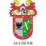 Llavero heráldico - ALCOCER - Personalizado con apellido, escudo de la familia y breve descripción del origen genealógico.