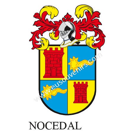 Llavero heráldico - ALGARBE - Personalizado con apellido, escudo de la familia y breve descripción del origen genealógico.