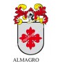 Llavero heráldico - ALMAGRO - Personalizado con apellido, escudo de la familia y breve descripción del origen genealógico.