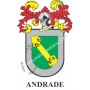 Llavero heráldico - ANDRADE - Personalizado con apellido, escudo de la familia y breve descripción del origen genealógico.