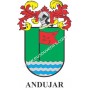 Llavero heráldico - ANDUJAR - Personalizado con apellido, escudo de la familia y breve descripción del origen genealógico.