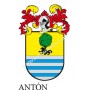 Heraldic keychain - ANTON - Personalized with surname, family crest and brief description of the genealogical origin.