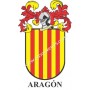 Porte-clés héraldique - ARAGON - Personnalisé avec le nom, l'écusson de la famille et une brève description de l'origine généalo