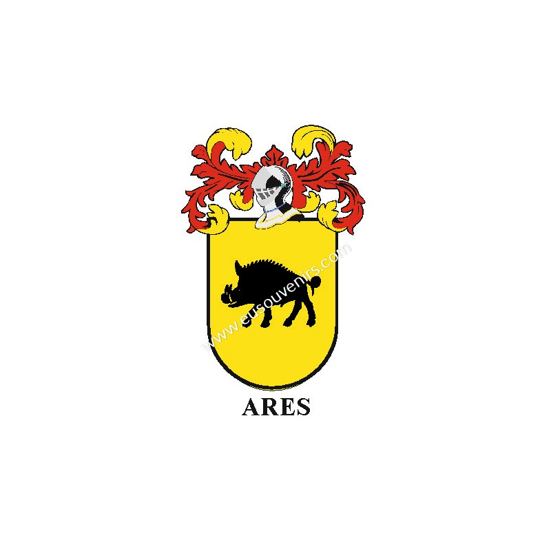Llavero Heraldico Ares Personalizado Con Apellido Escudo De La Familia Y Breve Descripcion Del Origen Genealogico