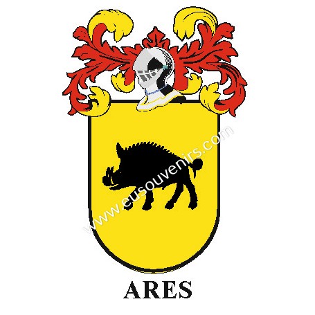 Llavero Heraldico Ares Personalizado Con Apellido Escudo De La Familia Y Breve Descripcion Del Origen Genealogico