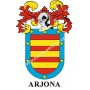 Llavero heráldico - ARJONA - Personalizado con apellido, escudo de la familia y breve descripción del origen genealógico.