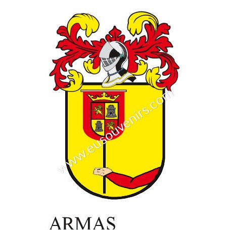 Porte-clés héraldique - ARMAS - Personnalisé avec le nom, l'écusson de la famille et une brève description de l'origine généalog