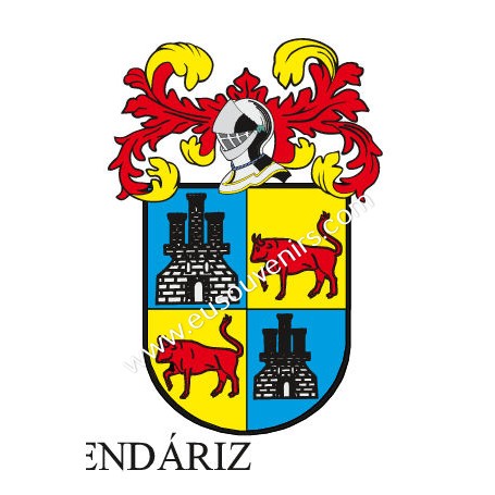 Porte-clés héraldique - ARMENDARIZ - Personnalisé avec le nom, l'écusson de la famille et une brève description de l'origine gén