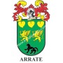 Llavero heráldico - ARRATE - Personalizado con apellido, escudo de la familia y breve descripción del origen genealógico.