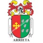 Llavero heráldico - ARRIETA - Personalizado con apellido, escudo de la familia y breve descripción del origen genealógico.