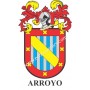 Llavero heráldico - ARROYO - Personalizado con apellido, escudo de la familia y breve descripción del origen genealógico.