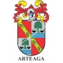 Llavero heráldico - ARTEAGA - Personalizado con apellido, escudo de la familia y breve descripción del origen genealógico.